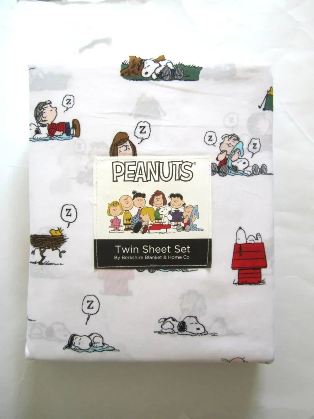Snoopy Woodstock Peanuts Sleeping Berkshire Twin Sheet Set - Picture 2 of 10